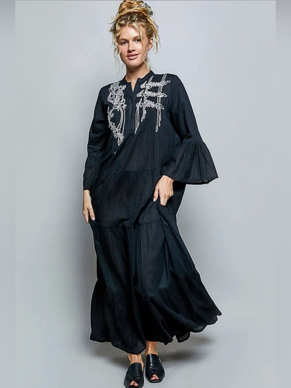 New pol dress embroidered beaded small medium large